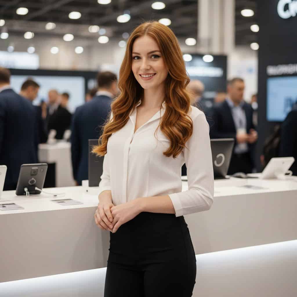 TSM Agency product demonstrator portrait at Tampa trade show booth