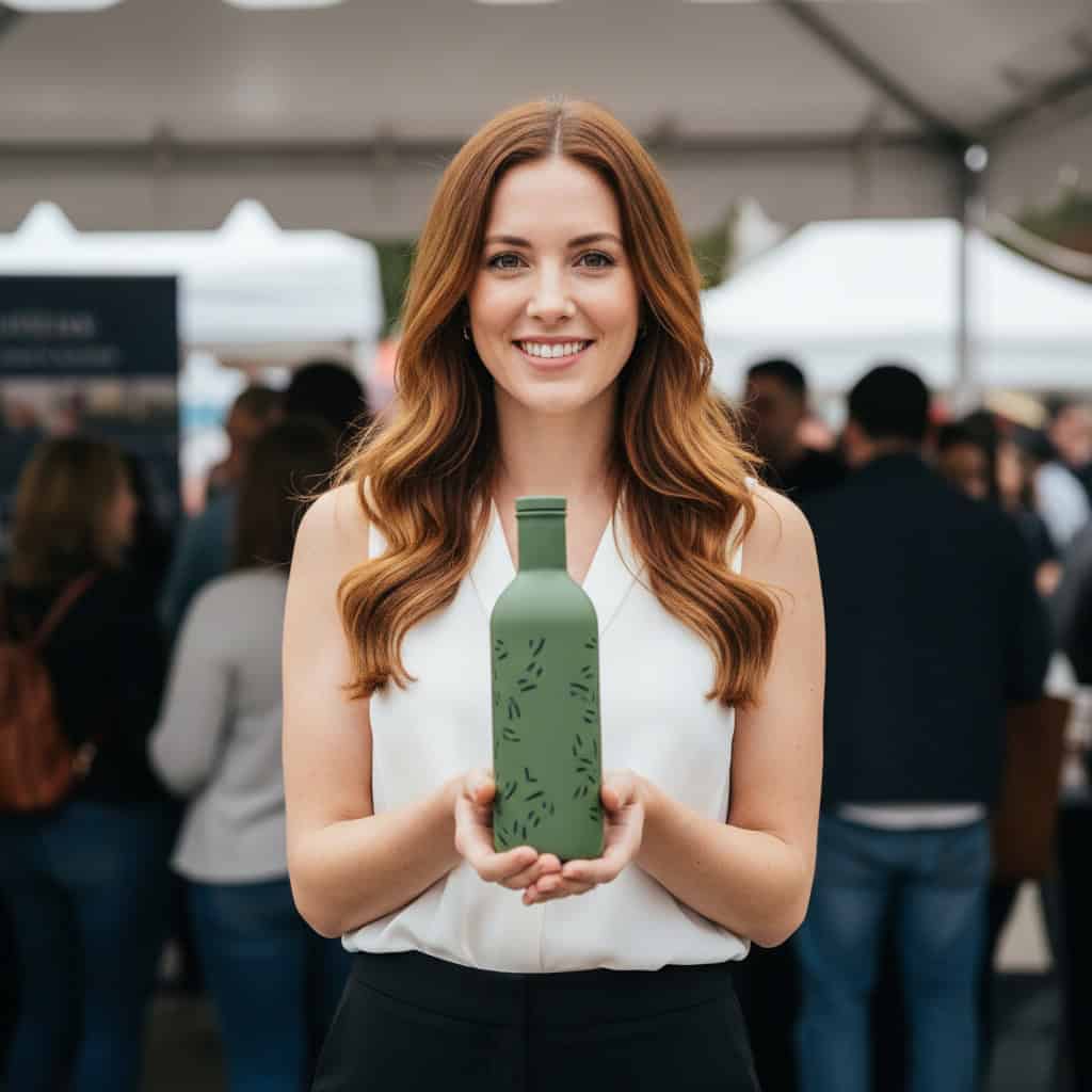 TSM Agency promotional model portrait at Houston trade show booth