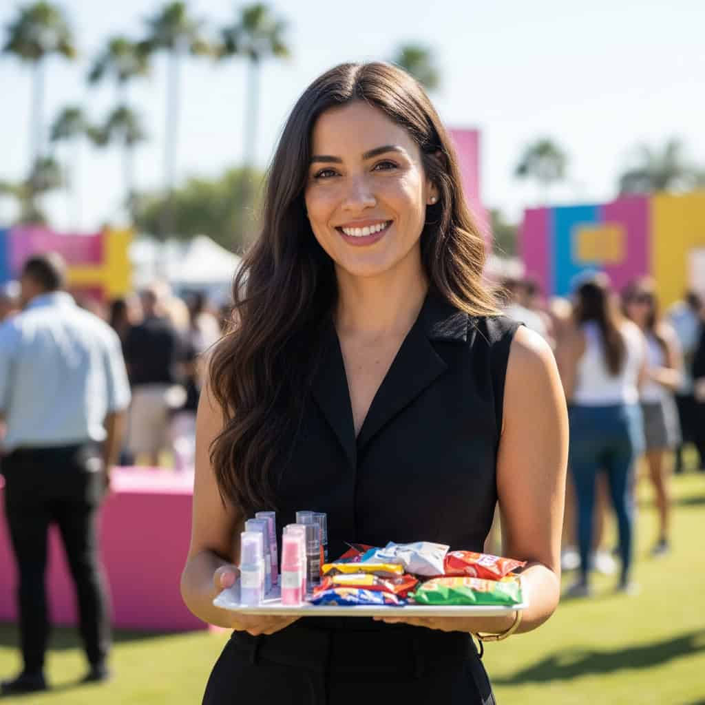 TSM Agency promotional model portrait at Nashville trade show booth