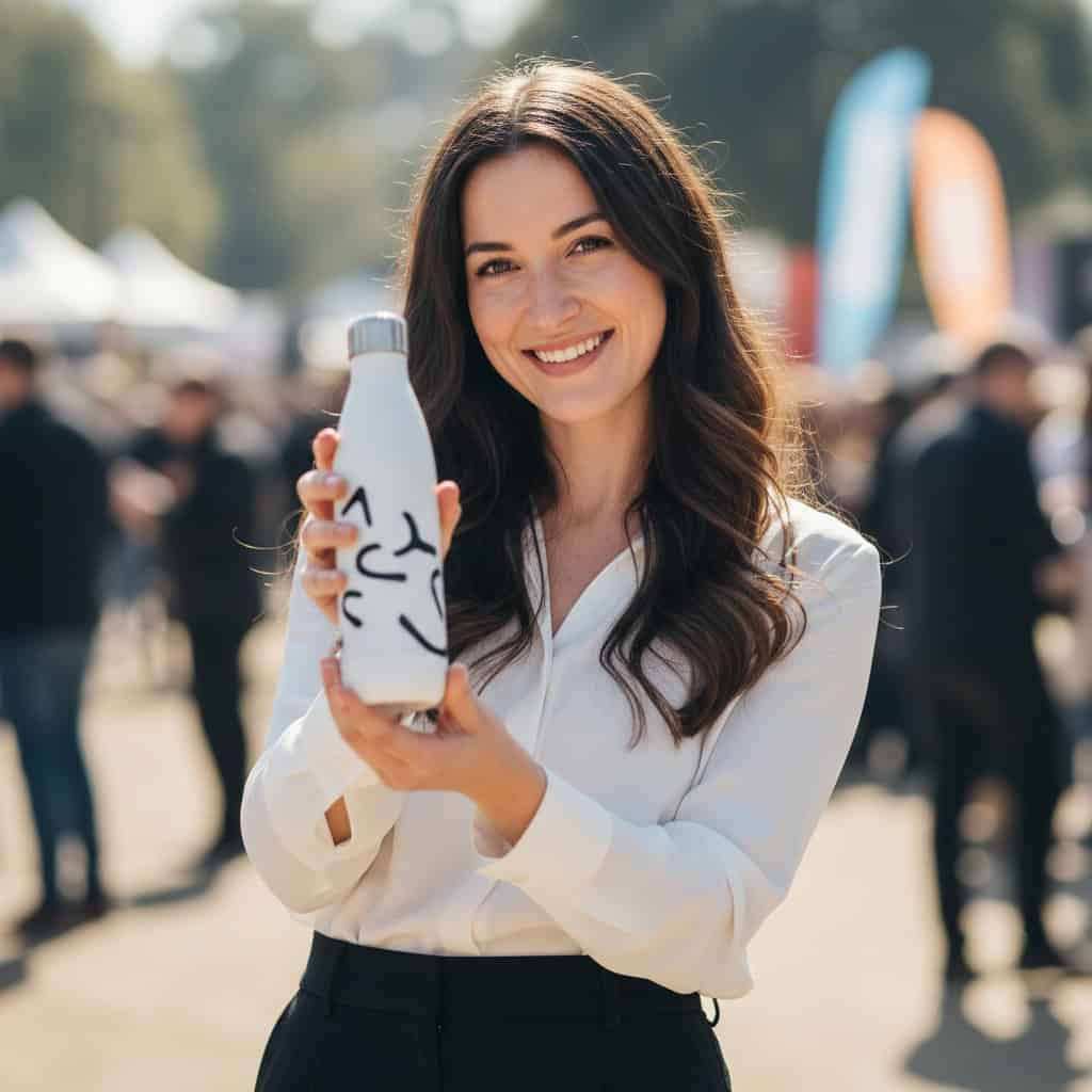 TSM Agency promotional model portrait at New Orleans trade show booth