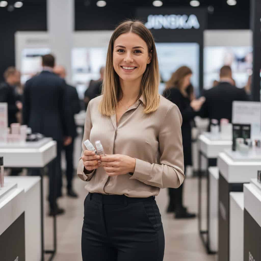 TSM Agency promotional model portrait at San Antonio trade show booth