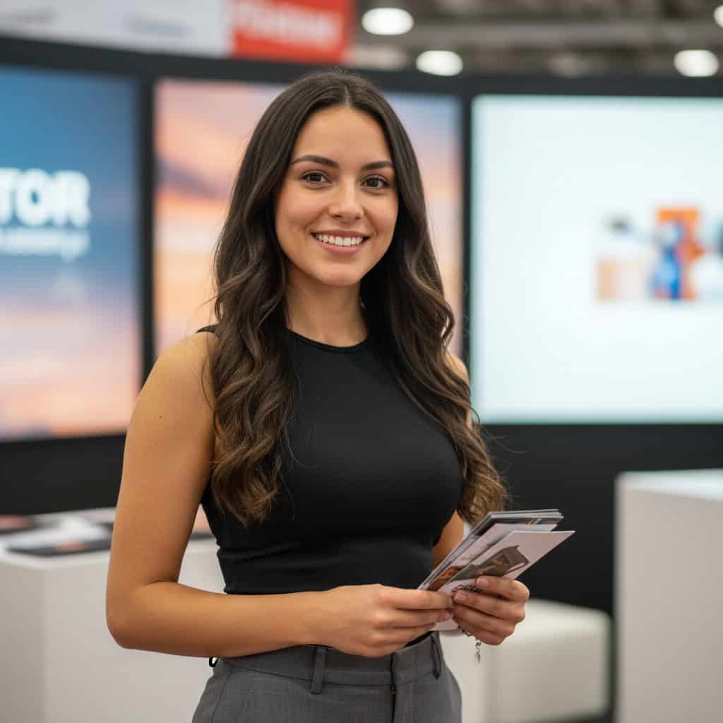 TSM Agency spokesmodel portrait at Columbus trade show booth