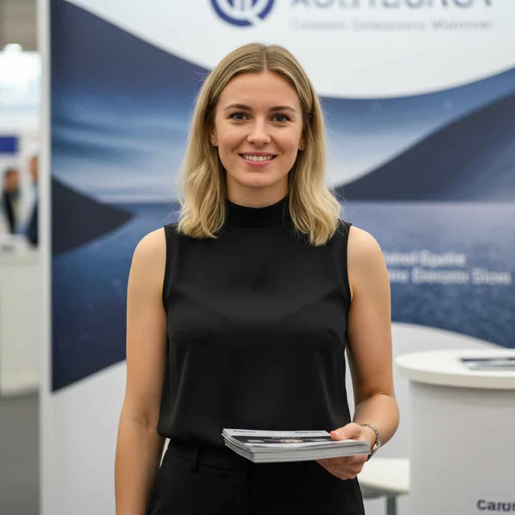 TSM Agency spokesmodel portrait at Dallas trade show booth