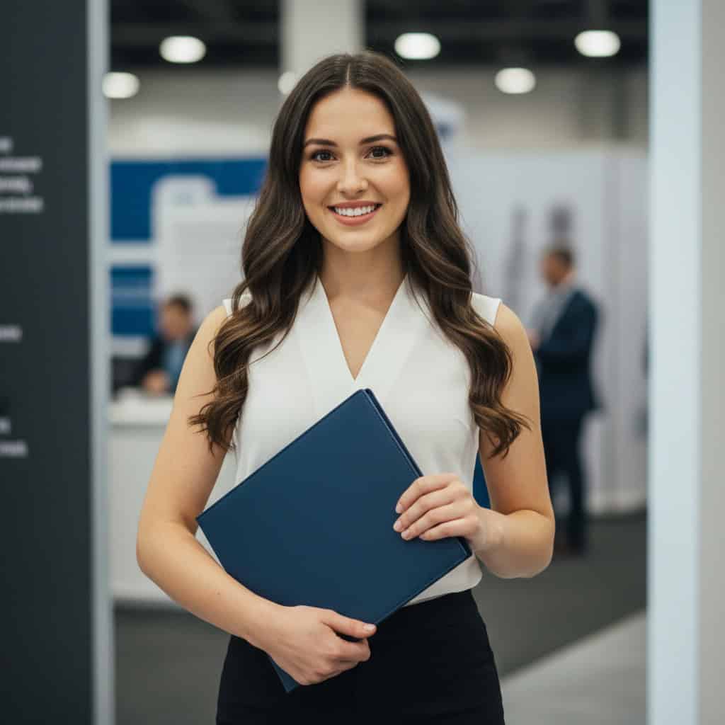 TSM Agency spokesmodel portrait at Denver trade show booth