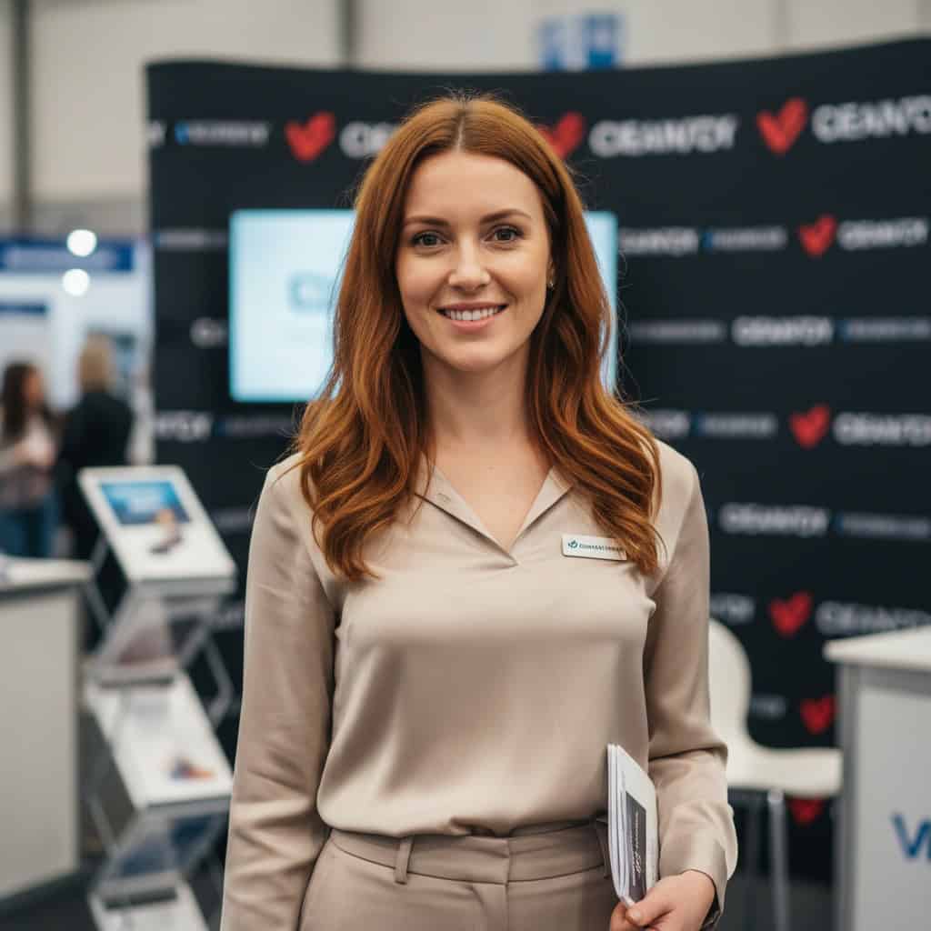 TSM Agency spokesmodel portrait at Kansas City trade show booth