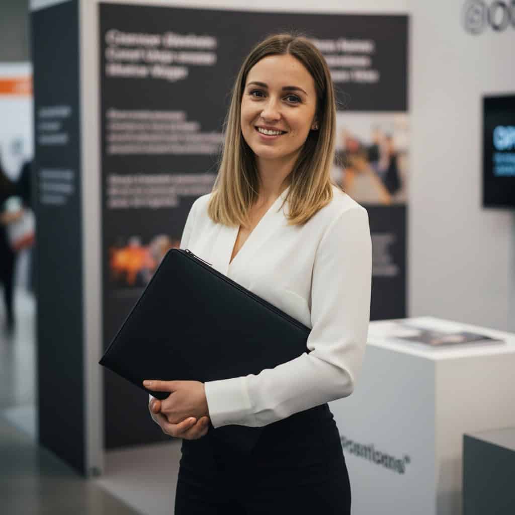 TSM Agency spokesmodel portrait at Los Angeles trade show booth