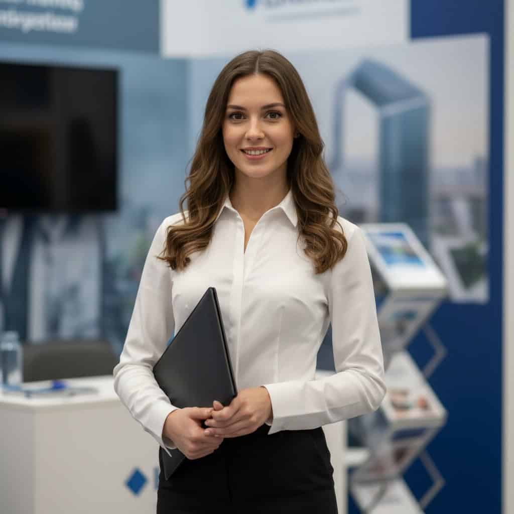 TSM Agency spokesmodel portrait at New Orleans trade show booth