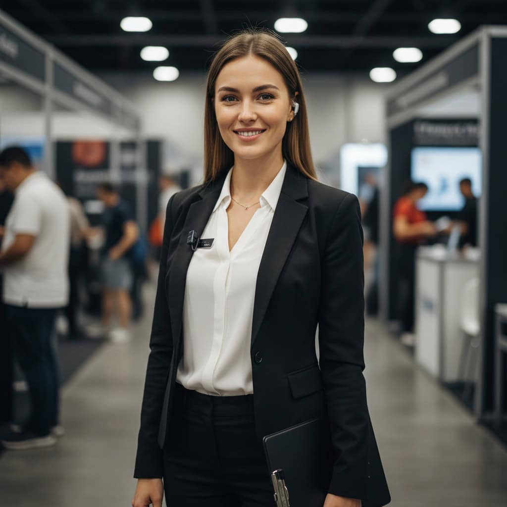 TSM Agency team lead / coordinator portrait at Houston trade show booth