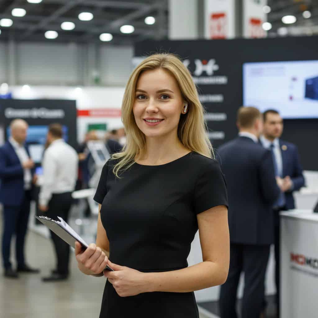 TSM Agency team lead / coordinator portrait at Miami trade show booth