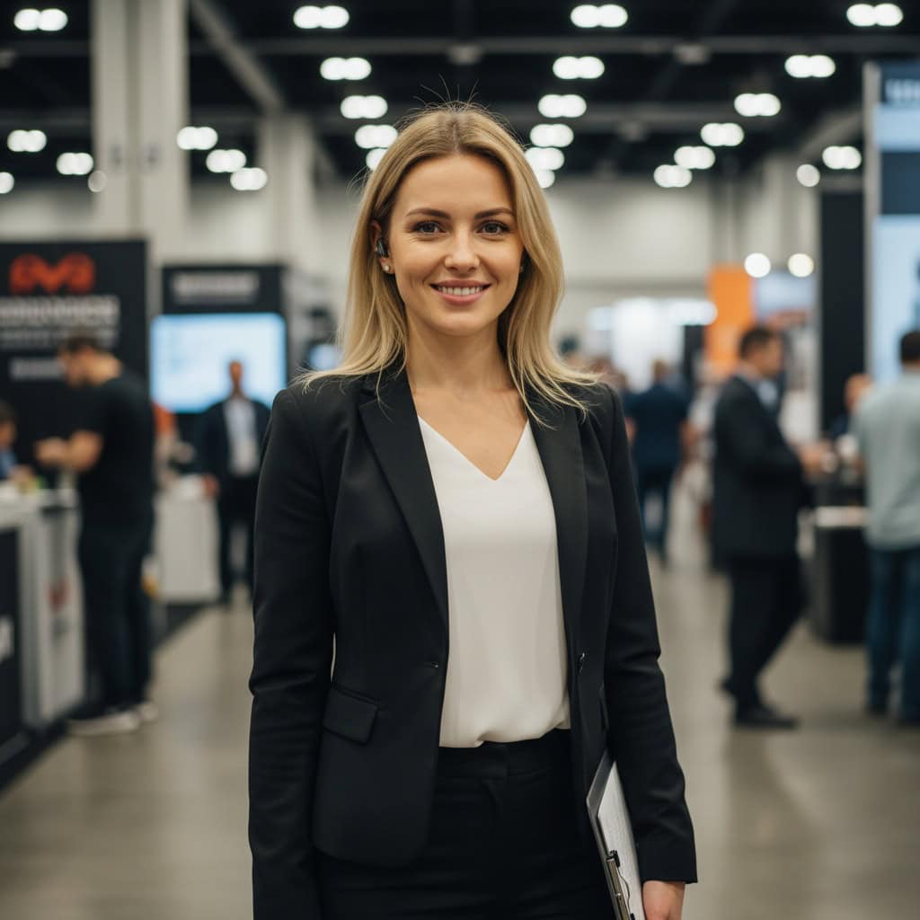 TSM Agency team lead / coordinator portrait at Nashville trade show booth