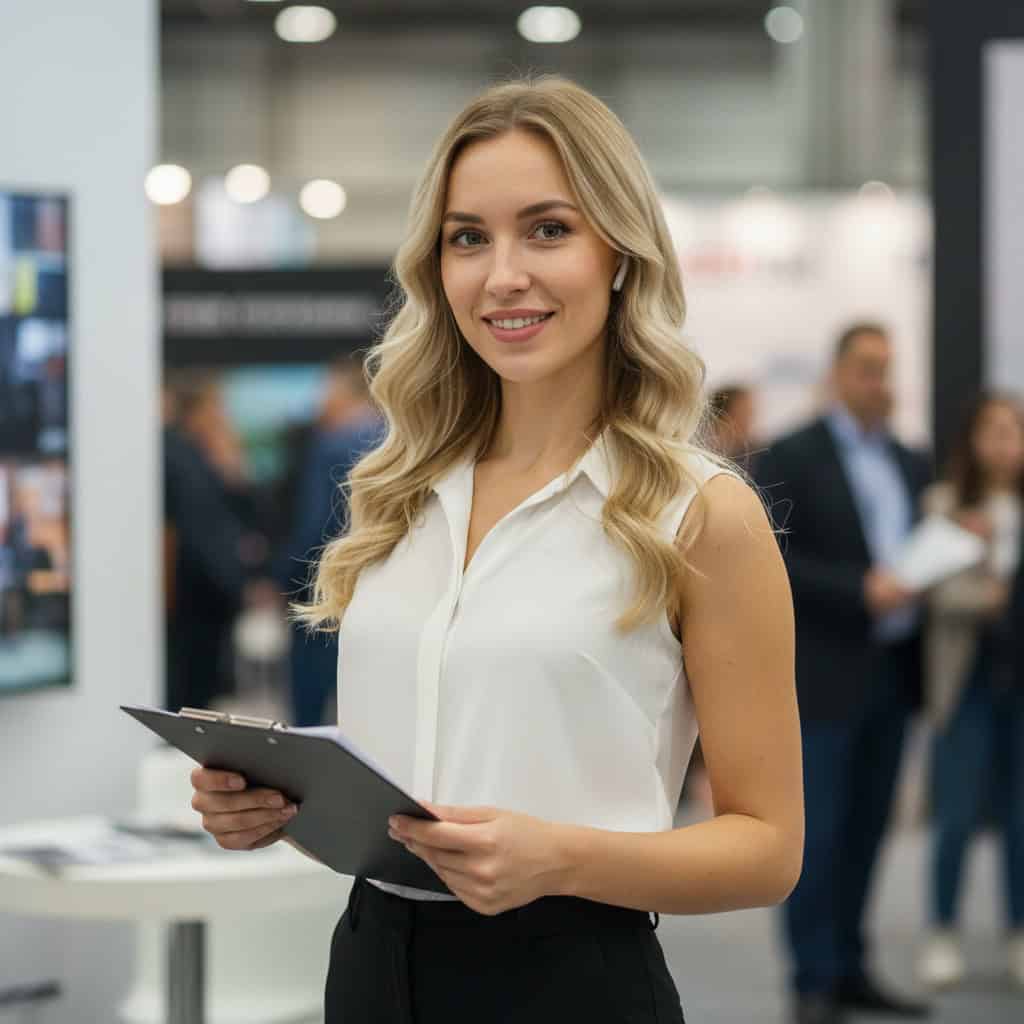 TSM Agency team lead / coordinator portrait at Phoenix trade show booth