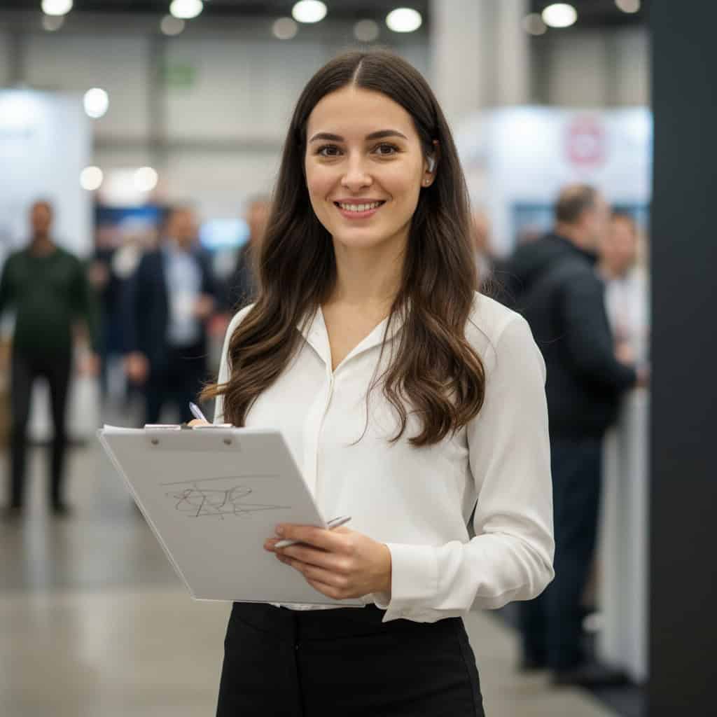 TSM Agency team lead / coordinator portrait at San Antonio trade show booth