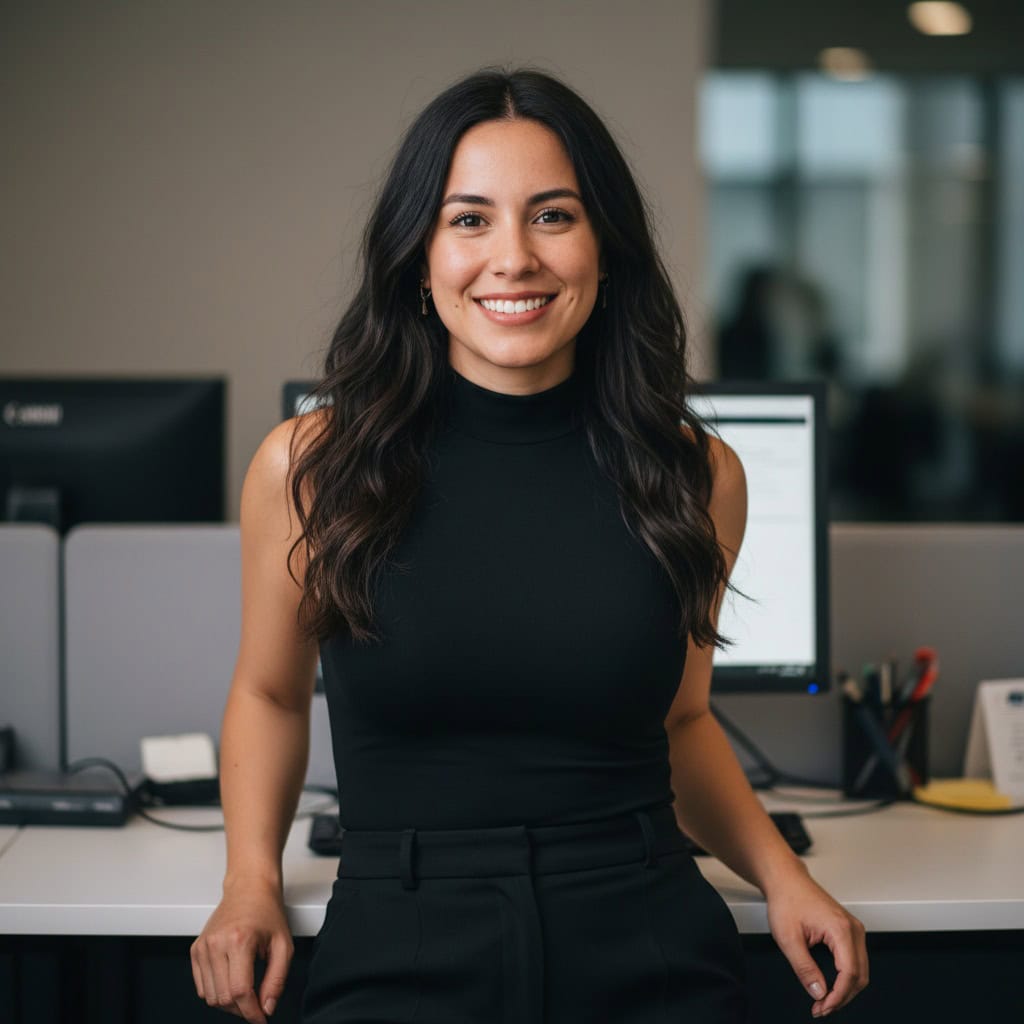 TSM Agency temporary office staff portrait at Atlanta trade show booth