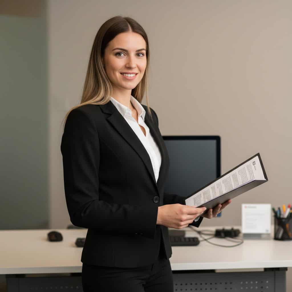 TSM Agency temporary office staff portrait at Orlando trade show booth