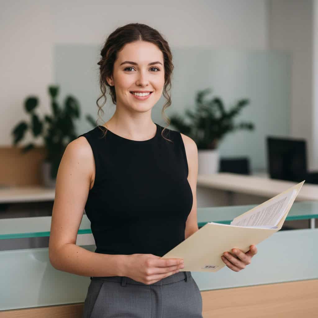 TSM Agency temporary office staff portrait at Phoenix trade show booth