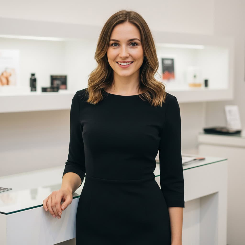 TSM Agency trade show model portrait at Atlanta trade show booth