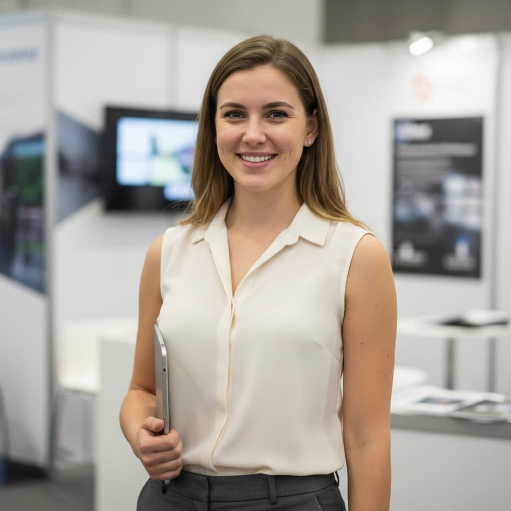 TSM Agency trade show model portrait at Las Vegas trade show booth