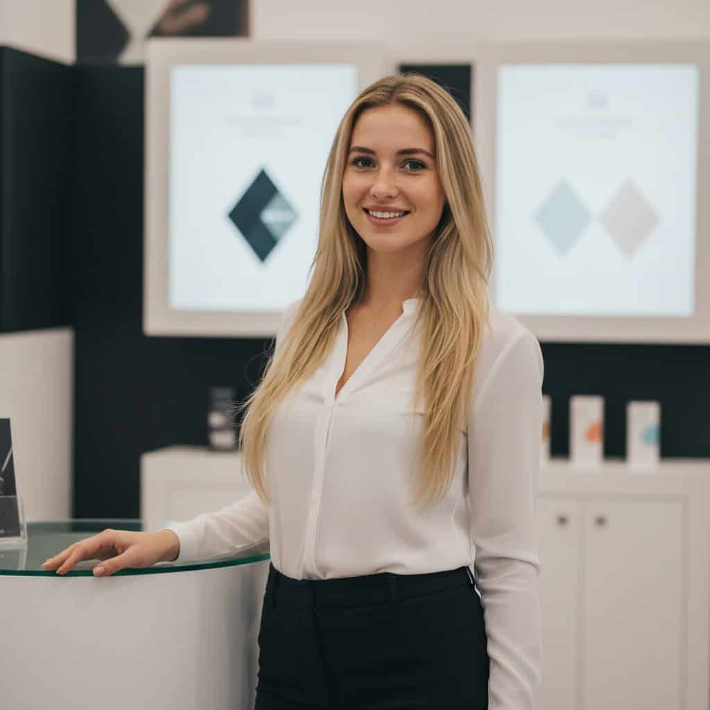 TSM Agency trade show model portrait at Nashville trade show booth