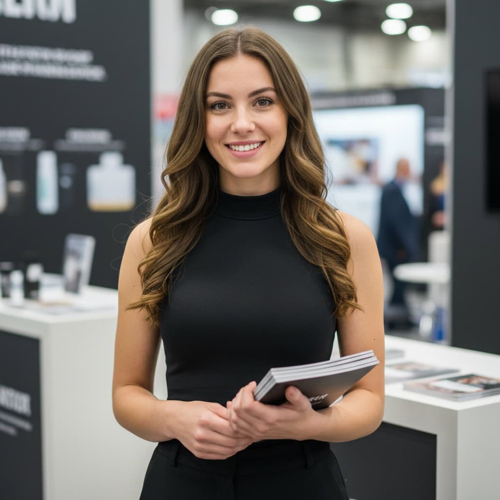TSM Agency trade show model portrait at Phoenix trade show booth