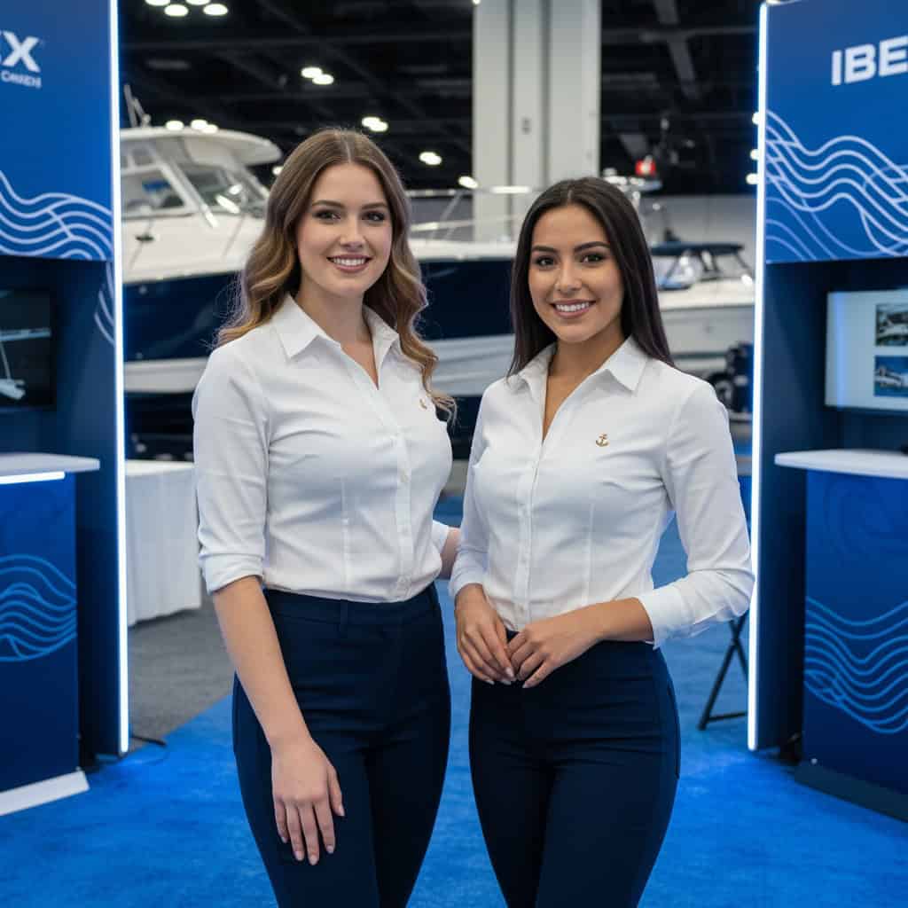 TSM Agency trade show model team at IBEX — International BoatBuilders Exhibition & Conference