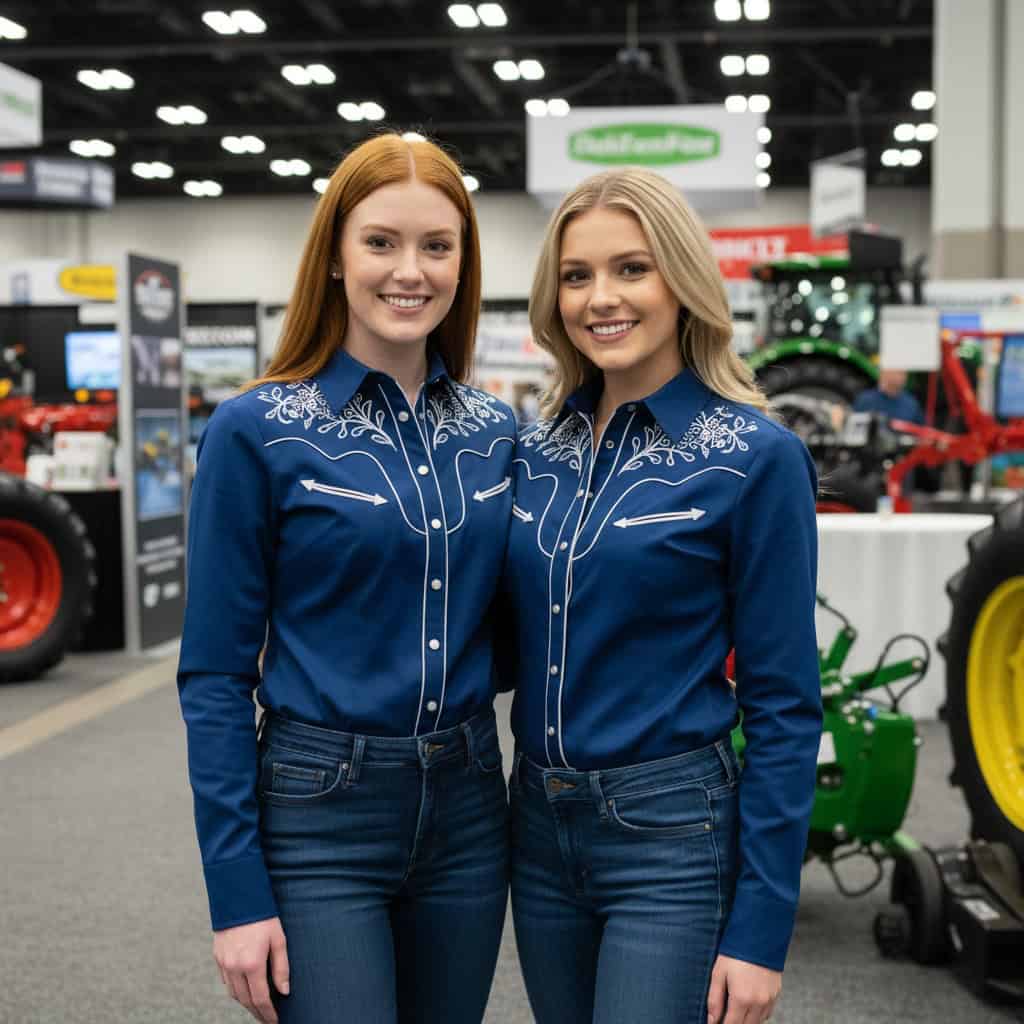 TSM Agency trade show model team at Western Farm Show